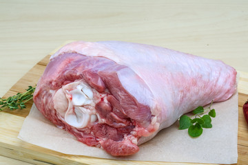 Raw turkey leg
