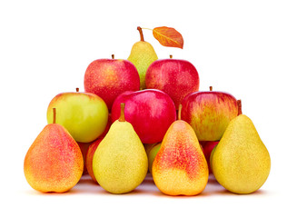 Naklejka na ściany i meble Fruits pears, apples organic fresh. Harvesting, wholesome food