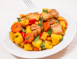 meat stew with potatoes and carrot