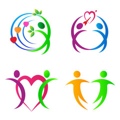 Colourful people design isolated on white background.