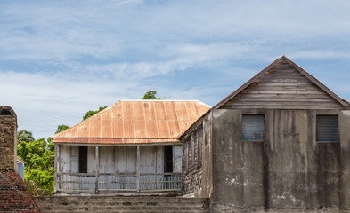 Old Cement Building with Tin Roof