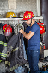 Firefighter Wearing Uniform