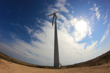 Fototapeta na wymiar Wind turbines , Black Sea, Bulgaria