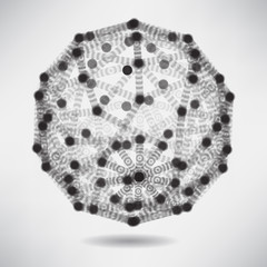 Abstract background with sphere dots and lines on theme digital