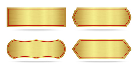 Set of Metallic gold name plate - 89347751