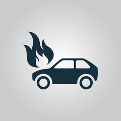 Car fire icon 
