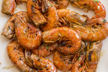 Prawns with garlic and parsley in Spain