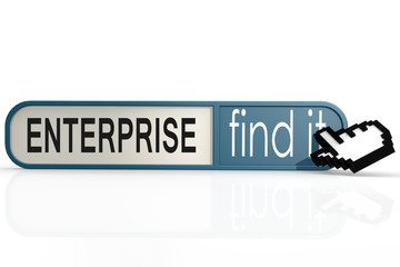 Enterprise word on the blue find it banner