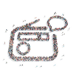 group  people shape  radio