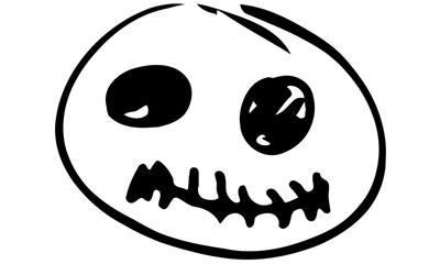 Obraz premium sketch funny cartoon pumpkin with eyesh