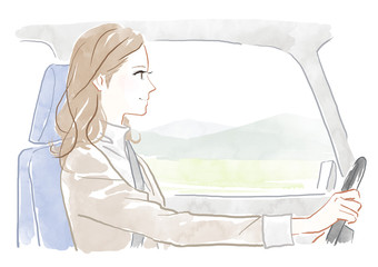 車を運転する女性