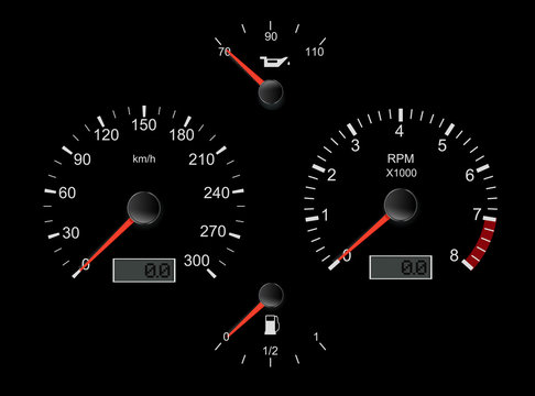 Speedometer and tachometer