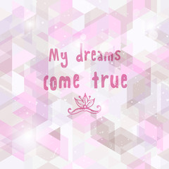 Romantic dream background. Seamless geometric pattern.