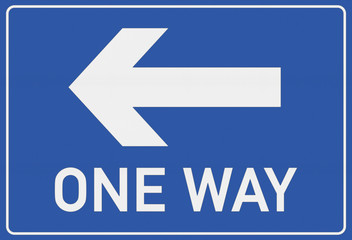 road sign one way left