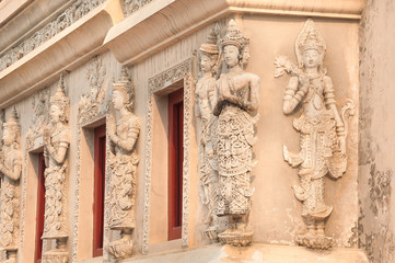 Exterior detail of the temple library at Wat Phra Singh, Chiang Mai, Thailand