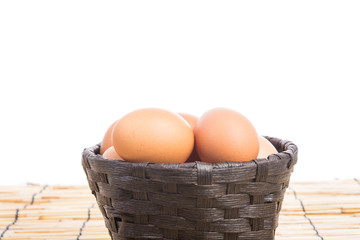 Egg collection in the basket