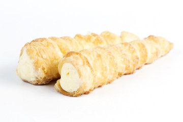 butter horn Pie with whipped cream