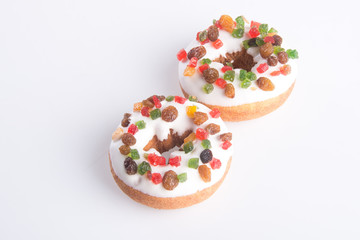 donut. Christmas donut on the background