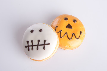 Fototapeta premium donut. halloween donut on the background