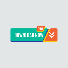 Colorful download web button. Modern flat design.