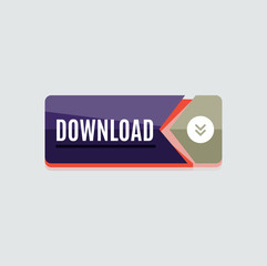 Colorful download web button. Modern flat design.