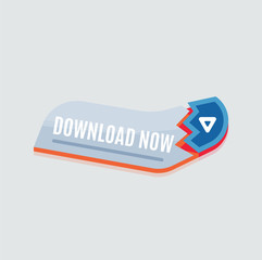 Colorful download web button. Modern flat design.