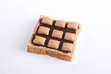 bread. slice of bread with chocolate cream