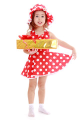 Little girl with gift