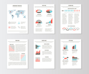 Set of templates for business brochures, web pages and flyers