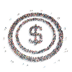 group  people shape  sign Dolar