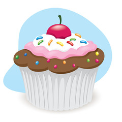 Illustration of sweet cupcake dessert food