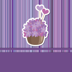 card template with flower basket