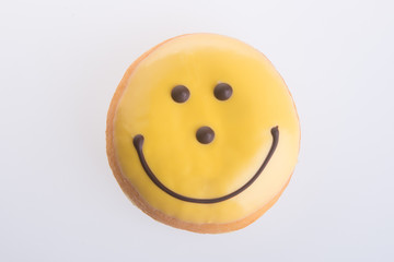 donut. happy face donut on background