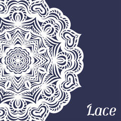 Background with hand drawn ornamental round lace doily