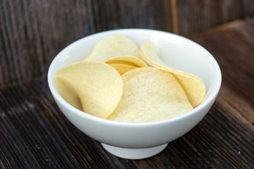 potato chips on wood
