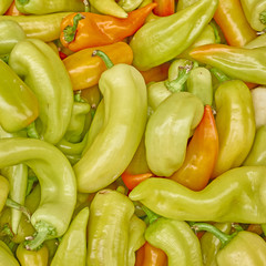 organic horn peppers close up, tasty background