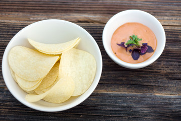 potato chips on wood