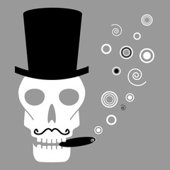 skull with cigar