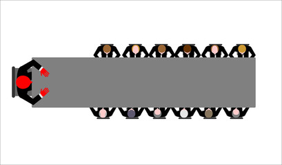 Angry boss at the meeting. Red ferocious Chief scolds people. Sl