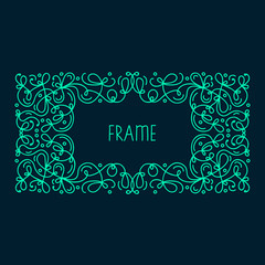 Hand drwan emblem monogram outline design elements in minimal