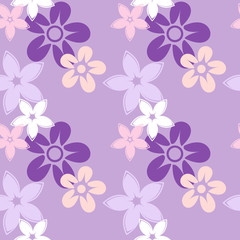 floral silhouettes seamless pattern lilac