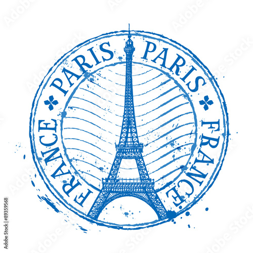 u0026quot;Paris vector logo design template. Shabby stamp or France ...