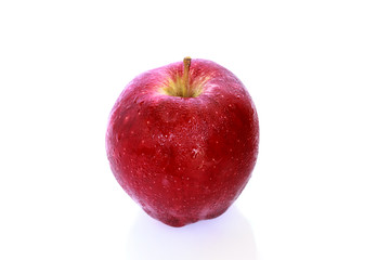 Red apple isolated on white background.