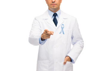 doctor with prostate cancer awareness ribbon