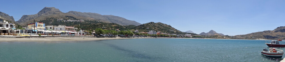 Fototapeta na wymiar Panoramique plage de Plakias, Crète