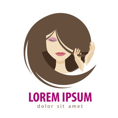 beauty salon vector logo design template. girl, young woman or