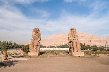 Amenhotep III's Sitting Colossi and surroundings, Luxor, Egypt