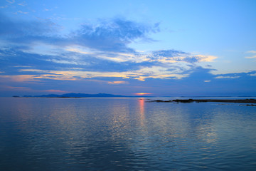 sunset above the sea