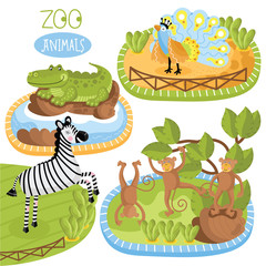 Obraz na płótnie Canvas Set of vector animals.