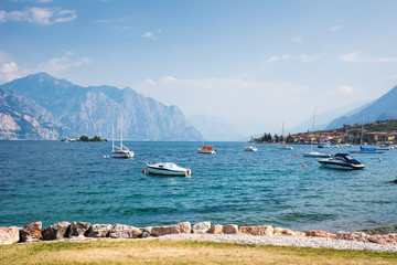 Fototapeta na wymiar Sailing Boats at Lake Garda